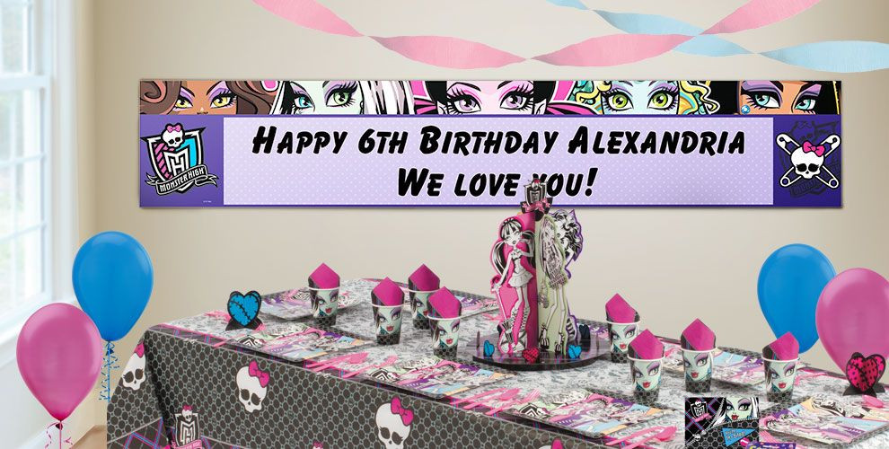 Party City Birthday Banners
 Custom Monster High Birthday Banners Party City