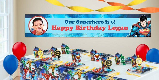 Party City Birthday Banners
 Custom Justice League Birthday Banners Party City
