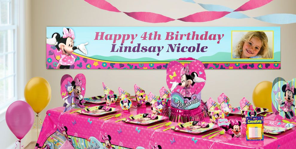 Party City Birthday Banners
 Custom Minnie Mouse Birthday Banners Party City