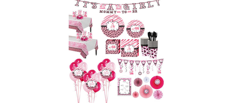 Party City Elephant Baby Shower
 Pink Safari Baby Shower Party Supplies Party City