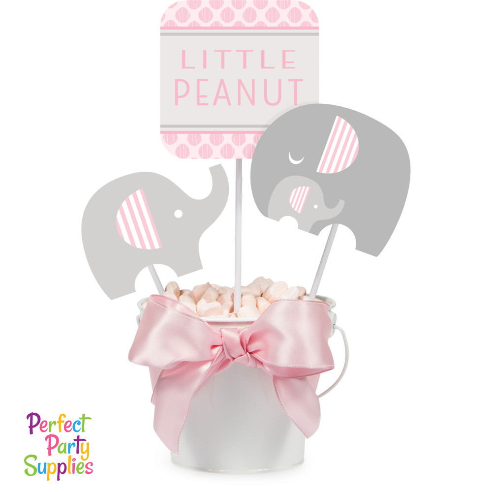 Party City Elephant Baby Shower
 Elephant Girl Pink Centerpiece Sticks Little Peanut