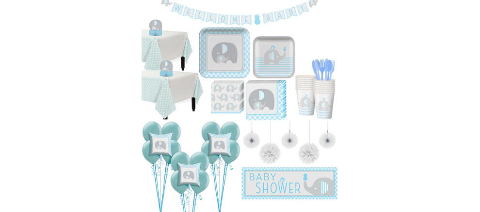 Party City Elephant Baby Shower
 Blue Baby Elephant Baby Shower Party Supplies