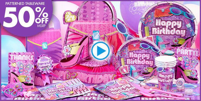 Party City Girl Birthday Decorations
 Glitzy Girl Party Supplies Glitzy Girl Birthday Party