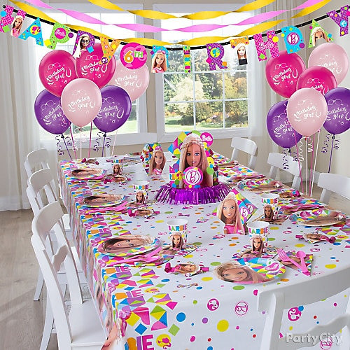 Party City Girl Birthday Decorations
 Barbie Party Table Idea Party City