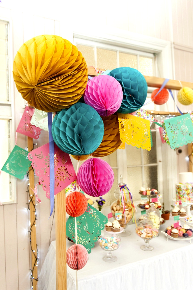 Party Decoration DIY
 A Bright & Colorful Summer Party Fiesta Party Ideas