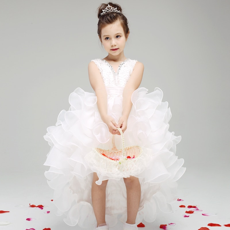 Party Dress For Girl Child
 Girls Princess Party Dress White Lace Wedding Dress
