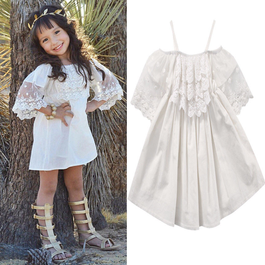 Party Dress For Girl Child
 Toddler Kids Baby Big Girls Child Lace White Dress