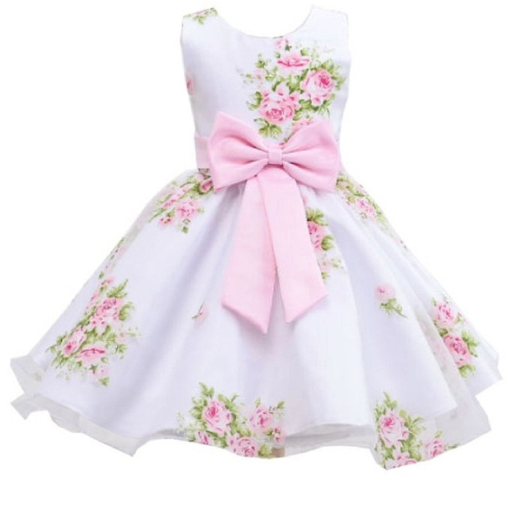 Party Dresses Baby Girl
 Retail new style summer baby girl print flower girl dress