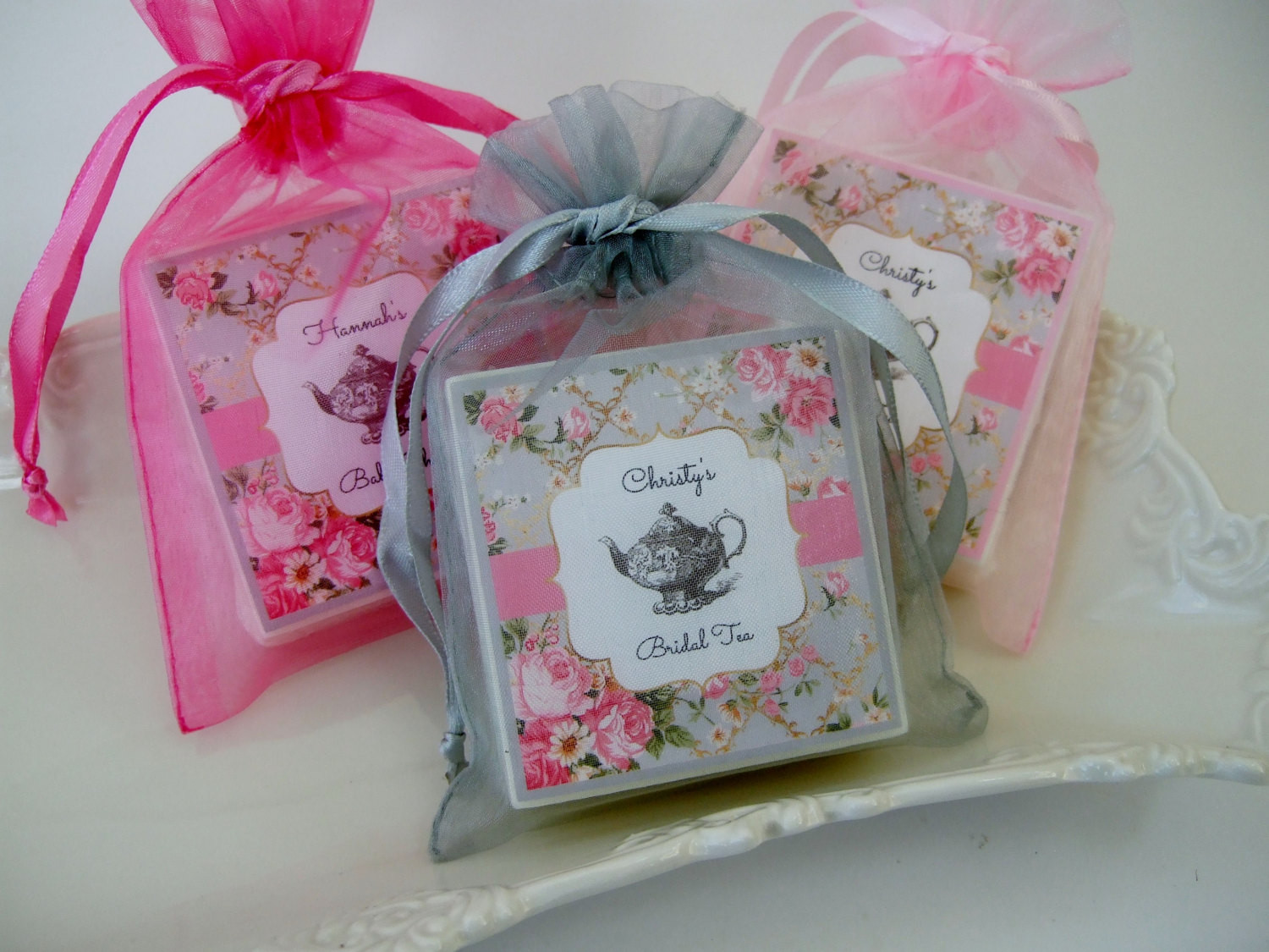 Party Favor Ideas For Baby Shower
 Tea Party Bridal Shower Favors Baby shower favors set of