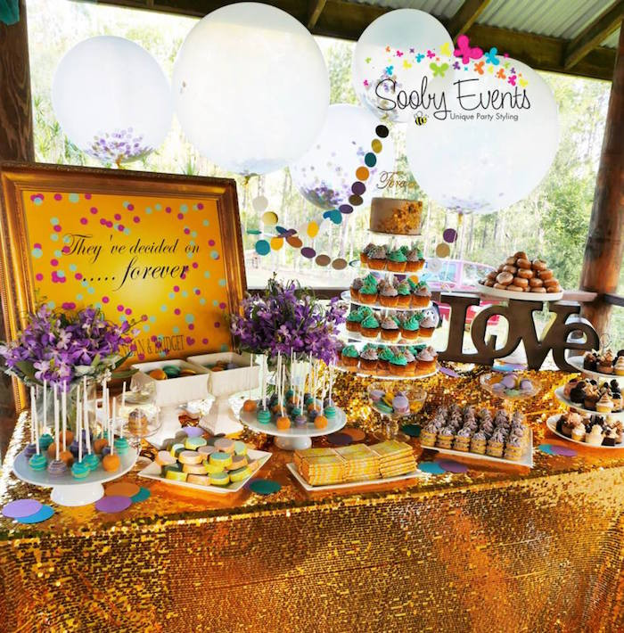 Party Ideas For Engagement Party
 Kara s Party Ideas Confetti & Glitter Engagement Party