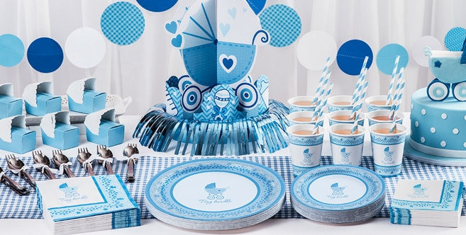 Party Supplies For Baby Shower
 Blue Stroller Baby Shower Party Supplies Party City