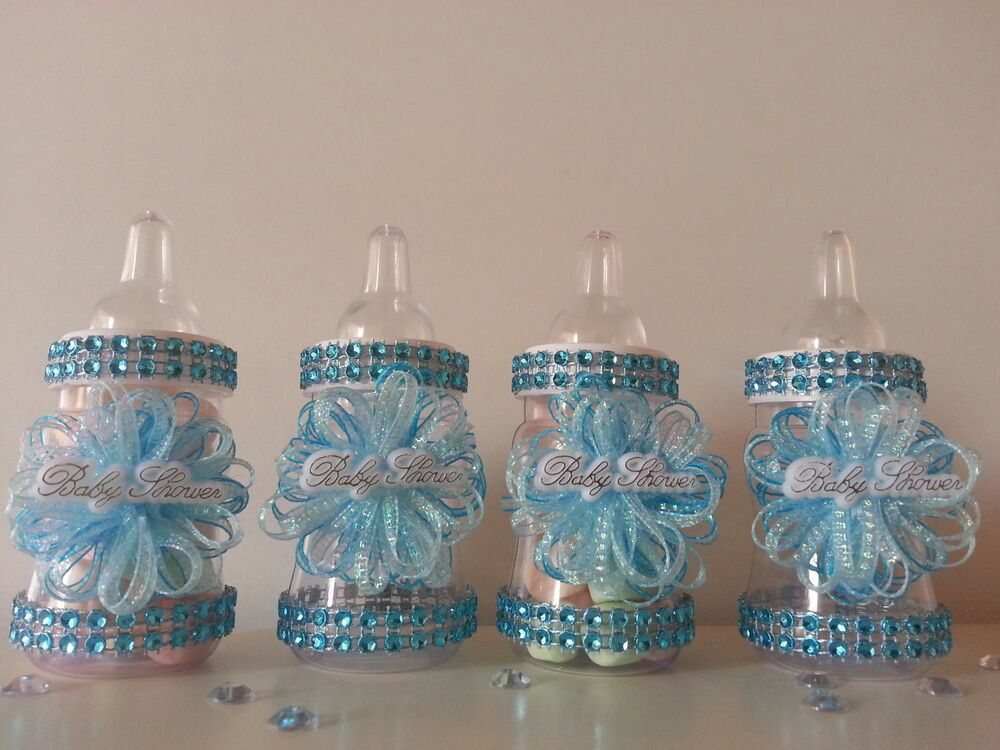 Party Supplies For Baby Shower
 12 Blue Fillable Bottles for Baby Shower Favors Prizes or