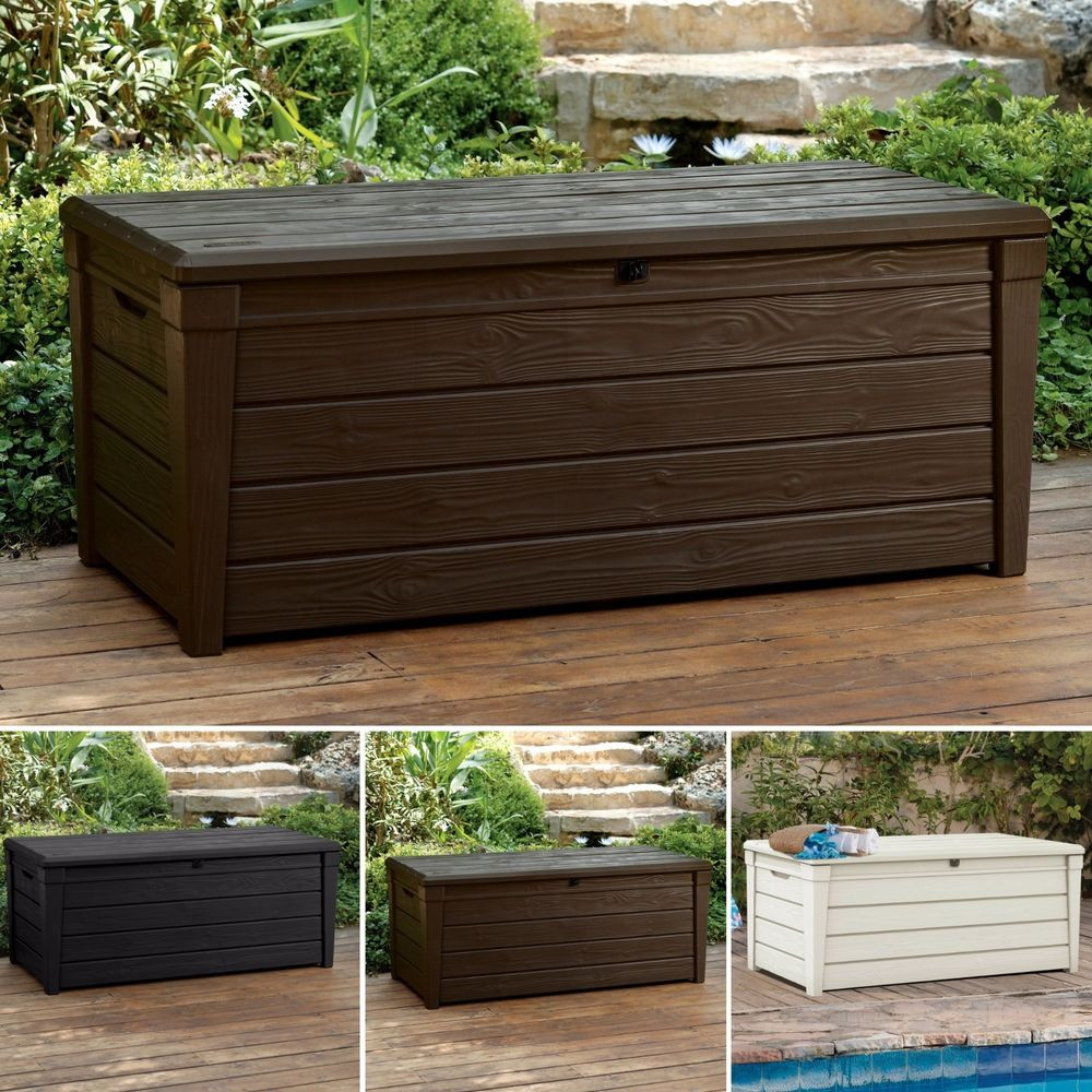 Patio Bench Storage
 Deck Storage Box Outdoor 120 Gallon Bench Garden Patio