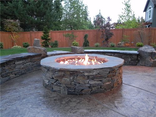 Patio Designs With Fire Pit
 Backyard Family Retreat in Northwestern Washington