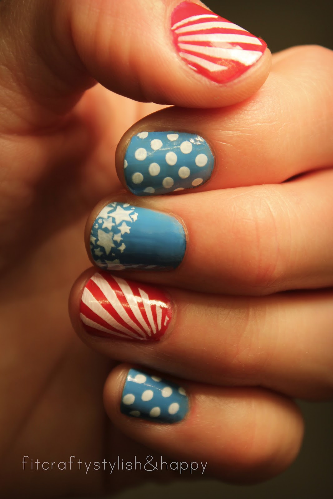 Patriotic Nail Designs
 Fit Crafty Stylish and Happy Patriotic nails