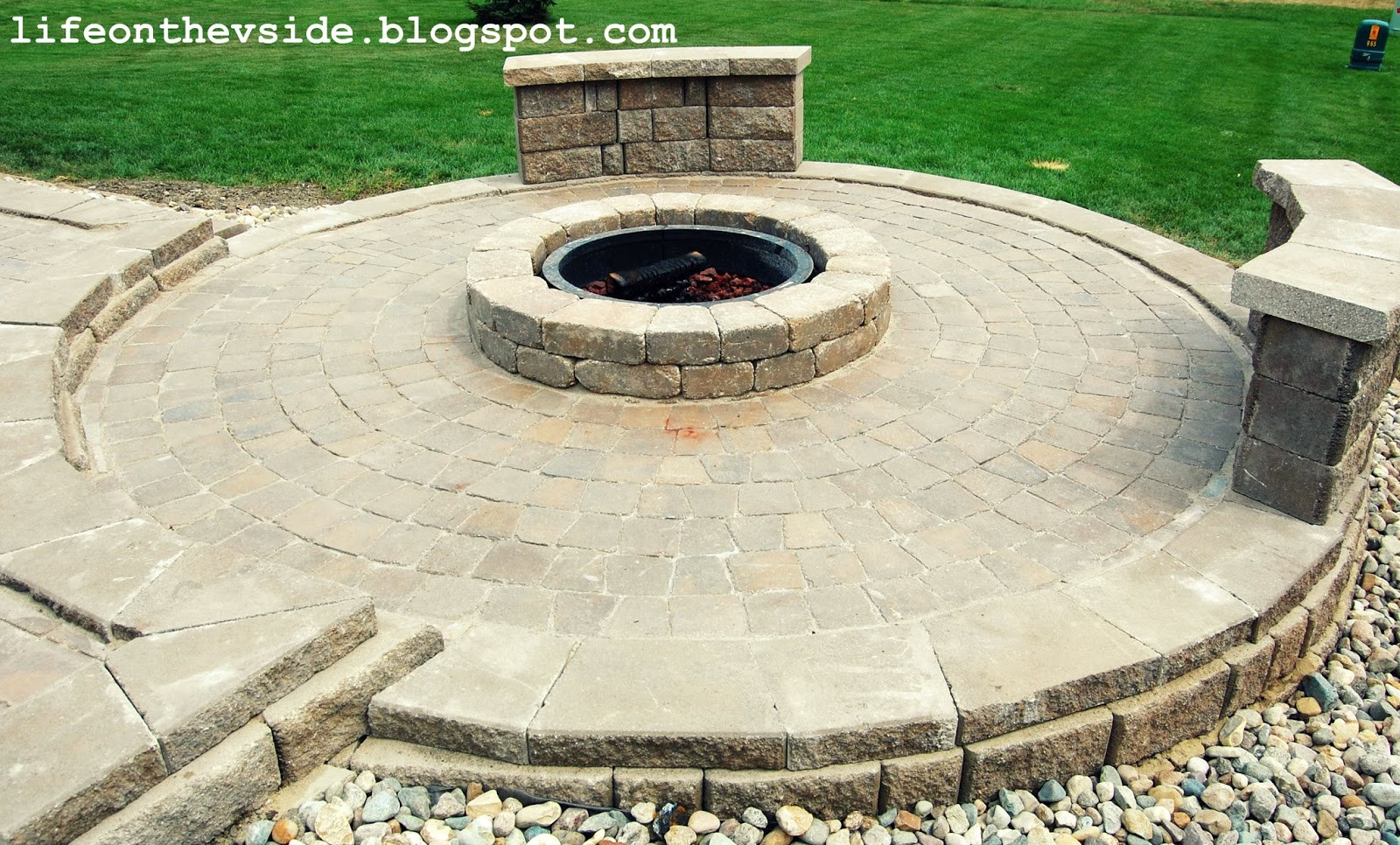 Paver Patio With Fire Pit
 the V Side He Built Me a Patio And I Liked It