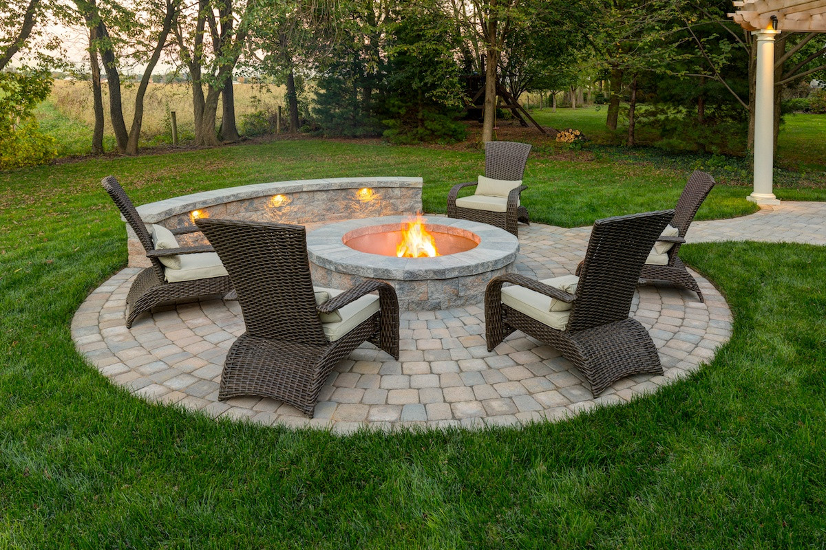 Paver Patio With Fire Pit
 Stamped Concrete vs Pavers vs Natural Stone What s Best