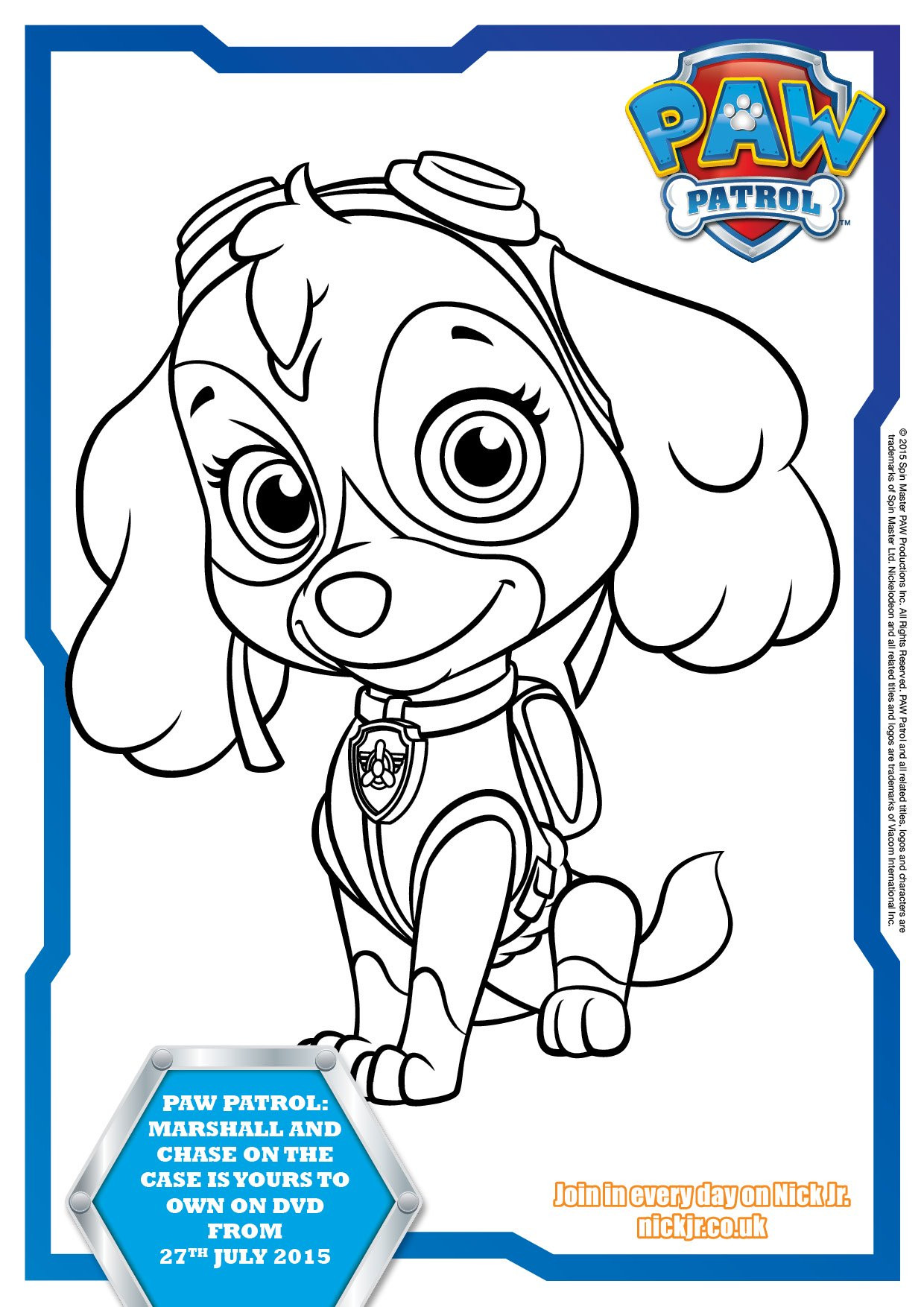 Paw Patrol Coloring Pages For Toddlers
 Paw Patrol Colouring Pages and Activity Sheets In The