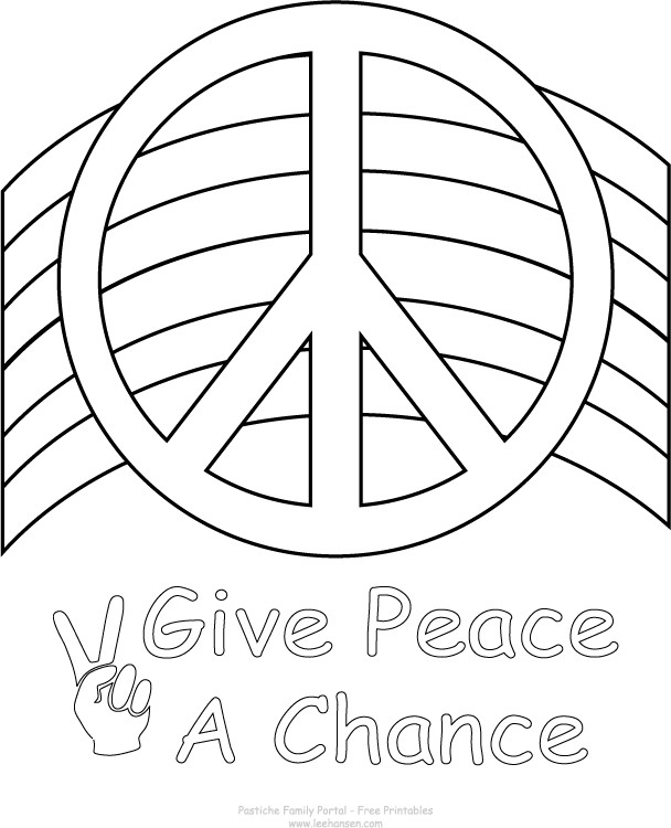 Peace Coloring Pages For Kids
 Peace Coloring Pages
