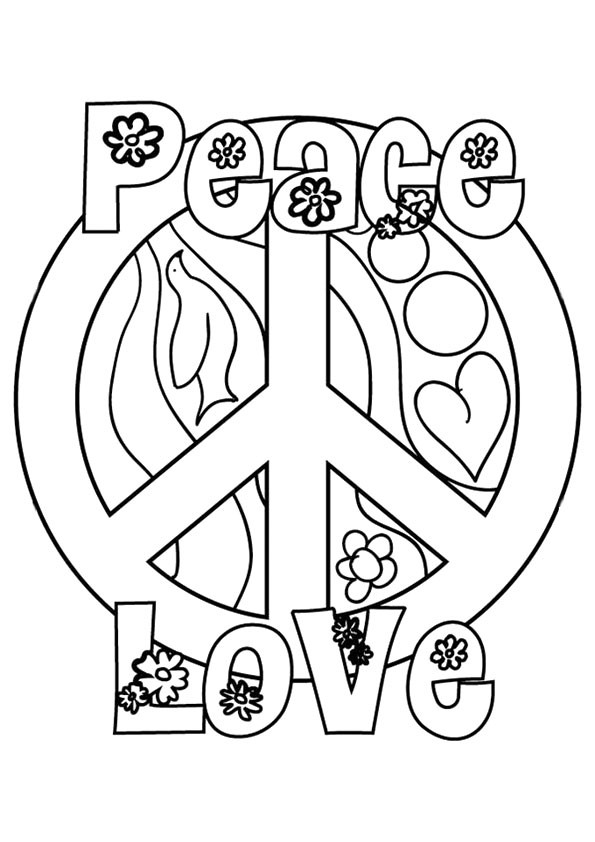 Peace Coloring Pages For Kids
 Peace Signs Drawing at GetDrawings
