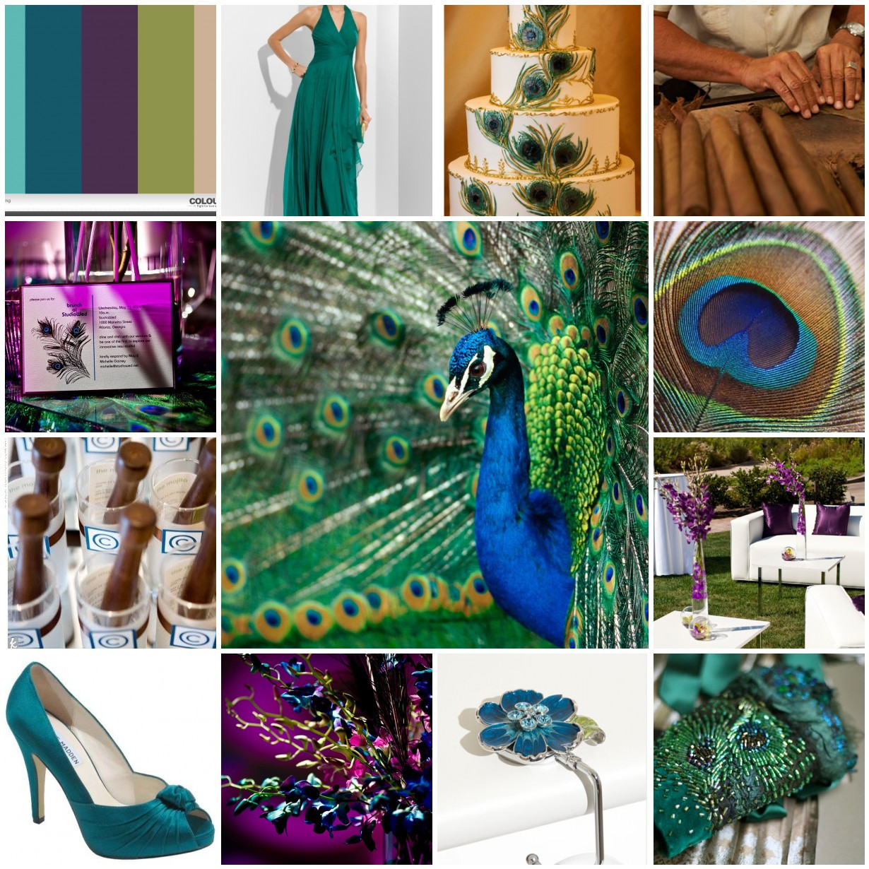 Peacock Wedding Colors
 Sparkling Events & Designs Wedding Inspiration Peacock