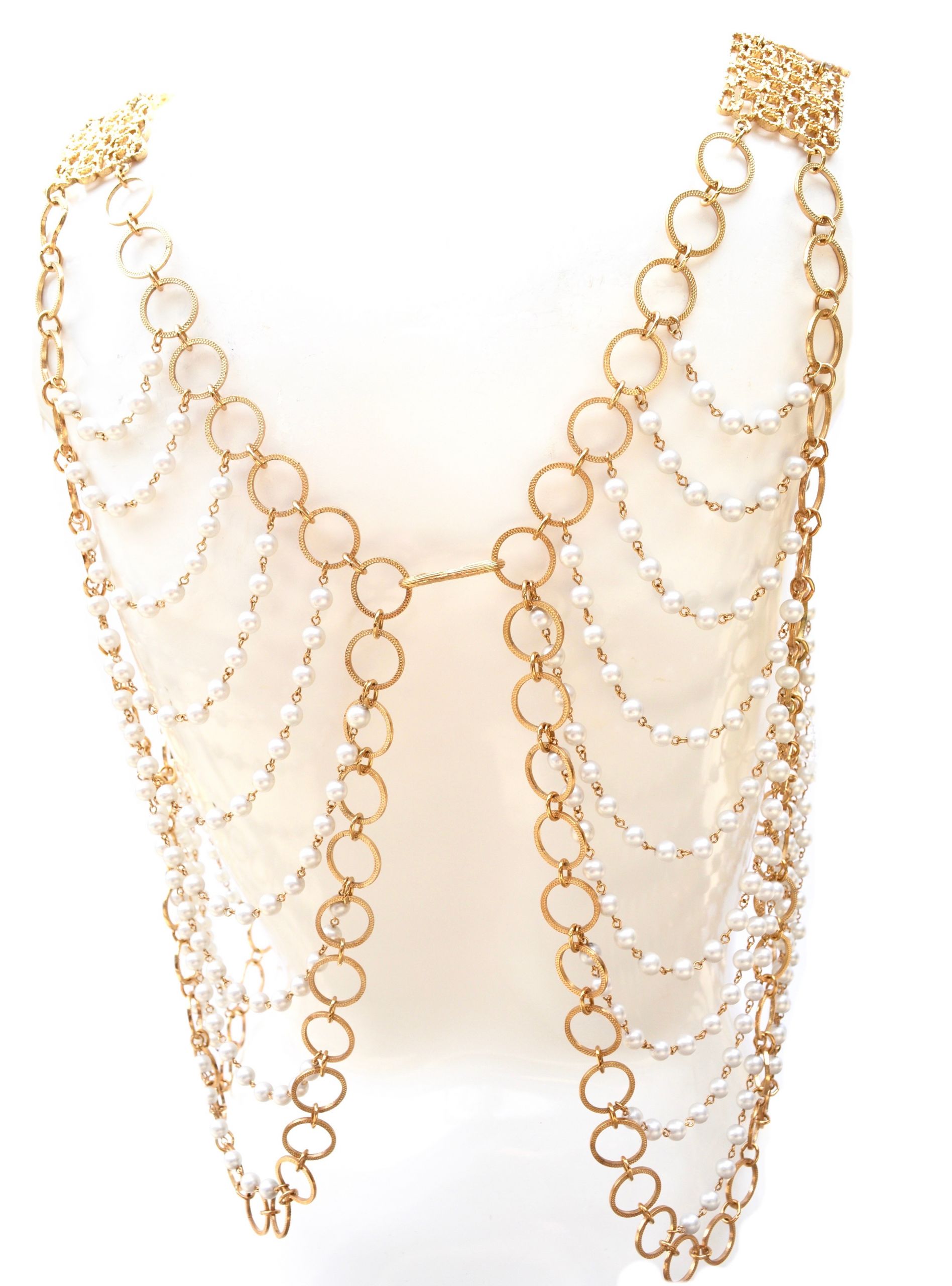 Pearl Body Jewelry
 60s Body Jewelry Pearl Halter – Sarara Couture