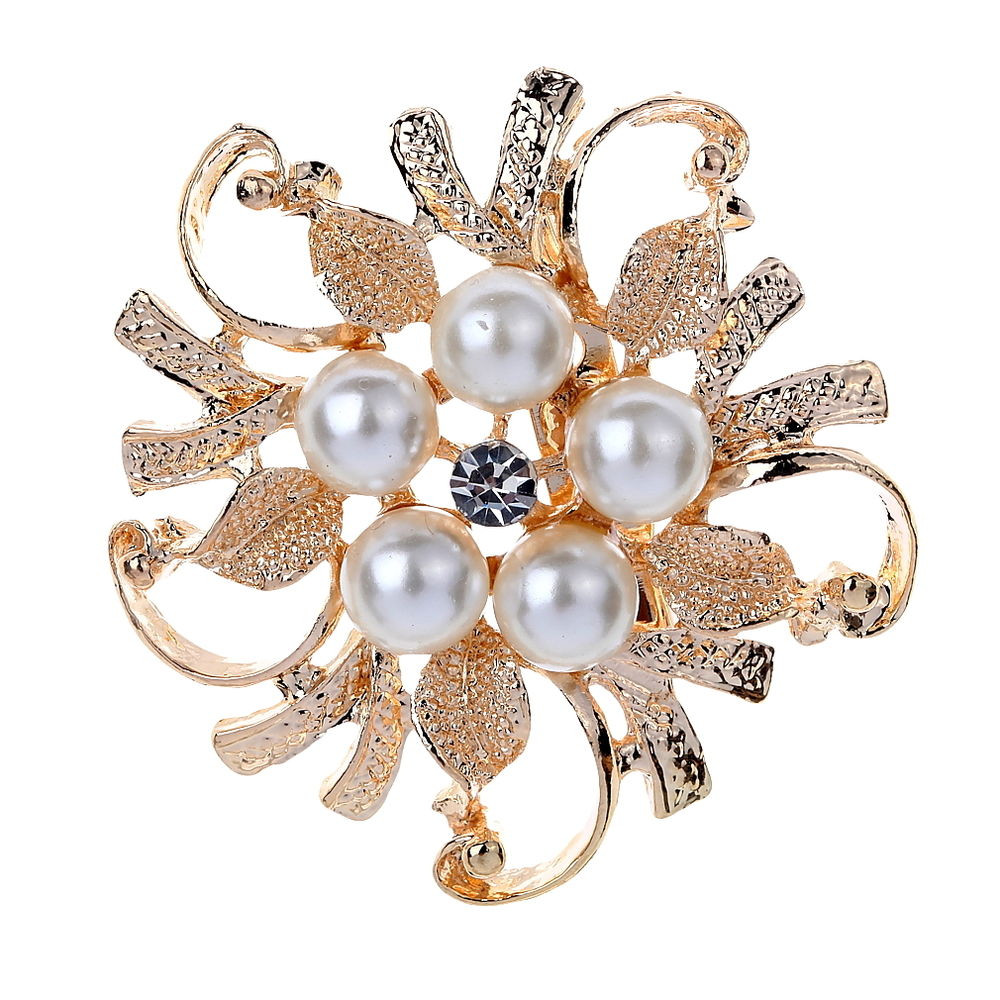 Pearl Brooches
 Bridal Bouquet Rhinestone Crystal Brooch Pin Flower Pearl
