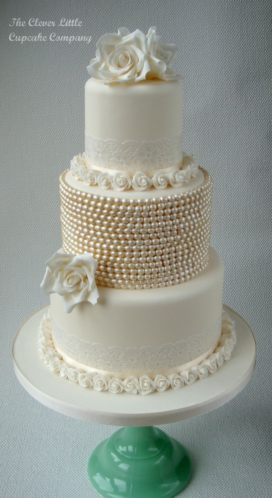 Pearl Wedding Cakes
 Vintage Lace And Pearl Wedding Cake CakeCentral