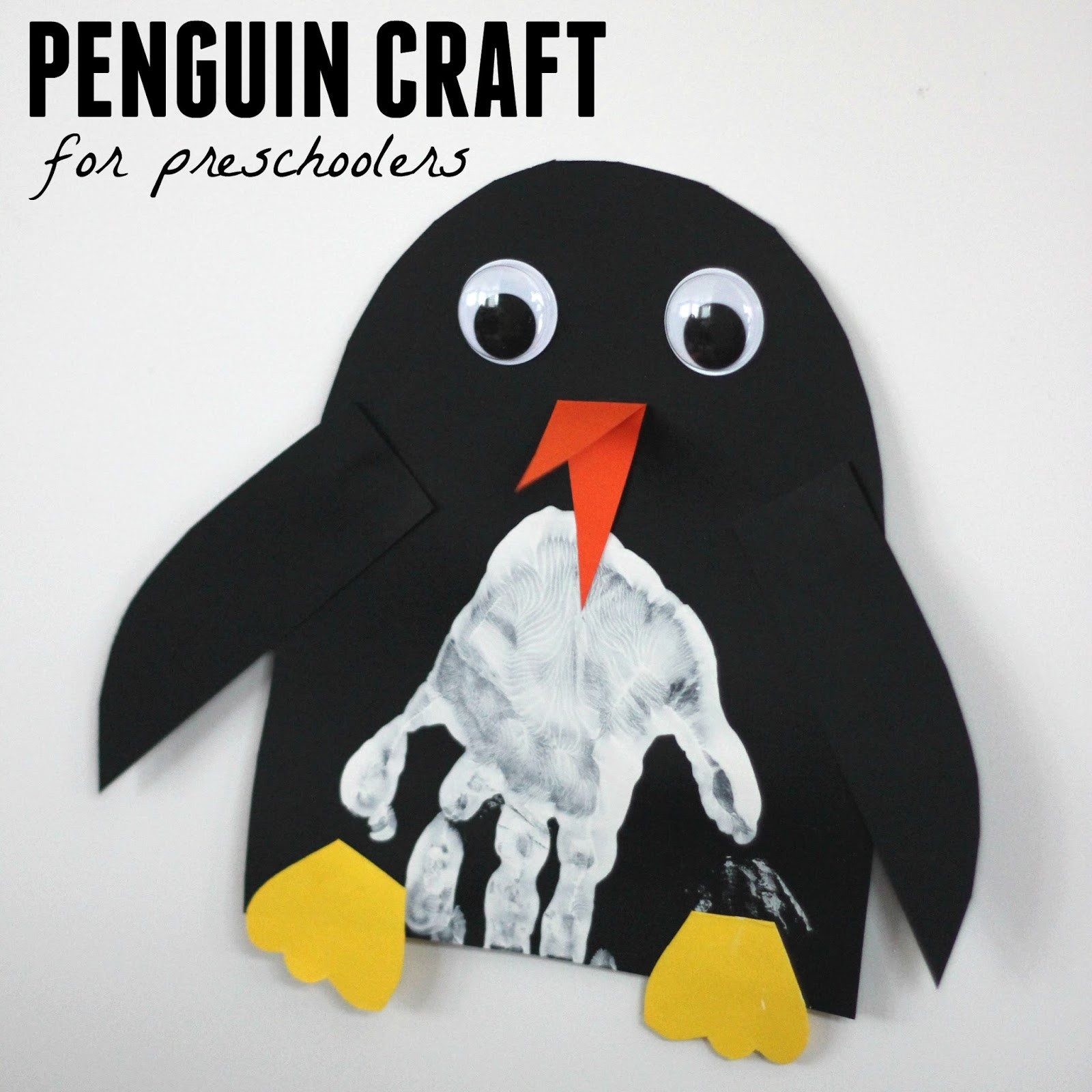 Penguin Craft For Preschoolers
 Toddler Approved Handprint Penguin Craft