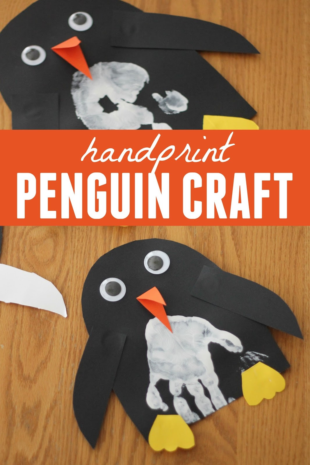 Penguin Craft For Preschoolers
 Toddler Approved Handprint Penguin Craft
