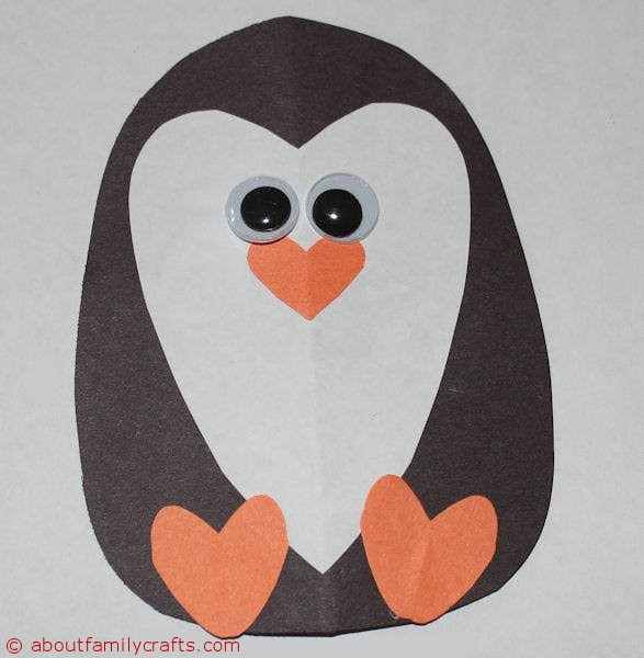 Penguin Craft For Toddlers
 How to Make Paper Heart Animals – About Family Crafts