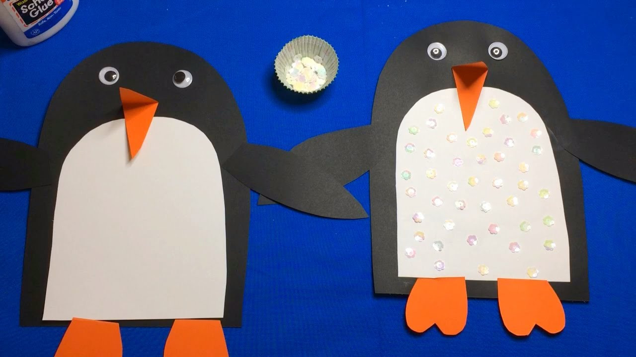 Penguin Craft For Toddlers
 Sequin Penguin Preschool Craft For Fine Motor Skills
