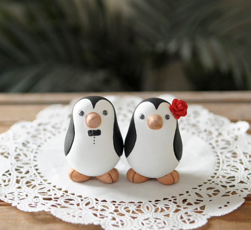 Penguin Wedding Cake Topper
 Wedding Cake Topper Penguin Cake Topper Small