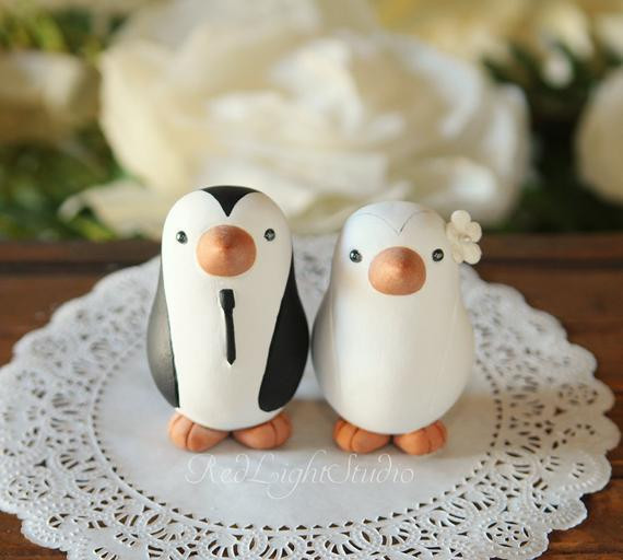 Penguin Wedding Cake Topper
 Wedding Cake Topper Penguins Medium by RedLightStudio on Etsy