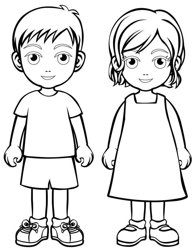 People Coloring Pages For Kids
 Children Free Printable Coloring Pages