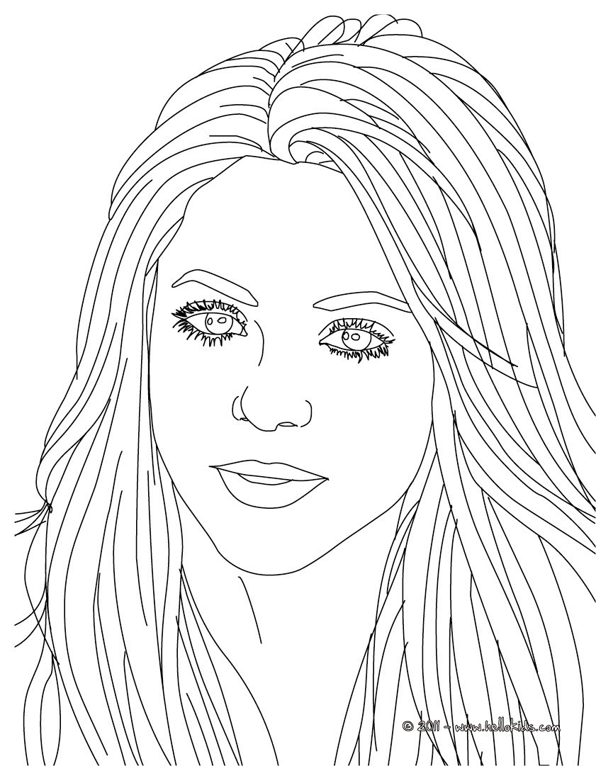 People Coloring Pages For Kids
 Shakira songwriter coloring pages Hellokids
