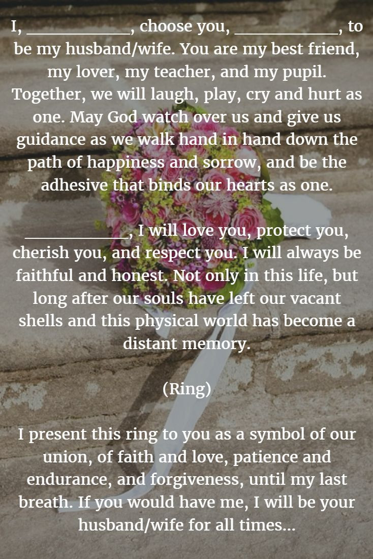 Personal Wedding Vow Examples
 125 best Wedding Vows images on Pinterest