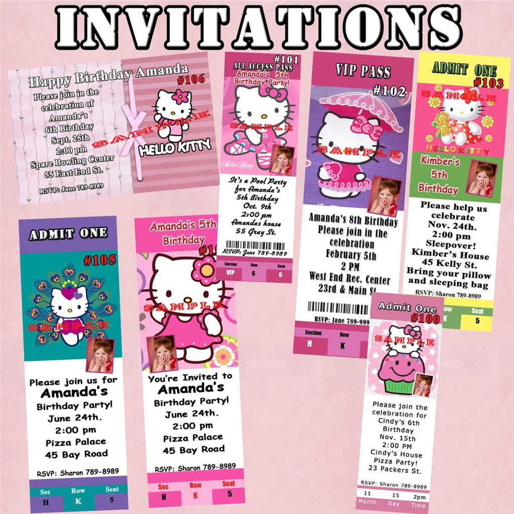 Personalized Hello Kitty Birthday Invitations
 Hello Kitty Birthday Stickers Candy Wrappers Personalized