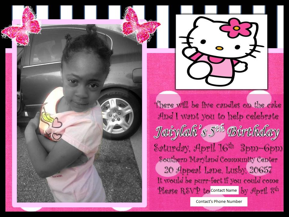 Personalized Hello Kitty Birthday Invitations
 BreeZsCreations Hello kitty Invitations