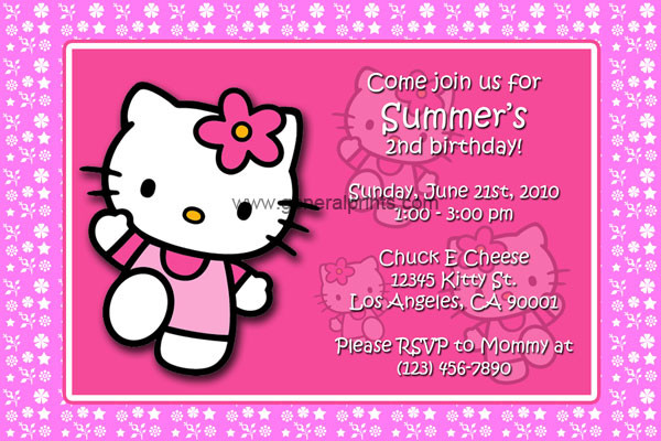 Personalized Hello Kitty Birthday Invitations
 hello kitty invitations printable free