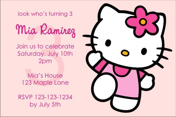 Personalized Hello Kitty Birthday Invitations
 Hello Kitty Invitations Pink Power Personalized Party