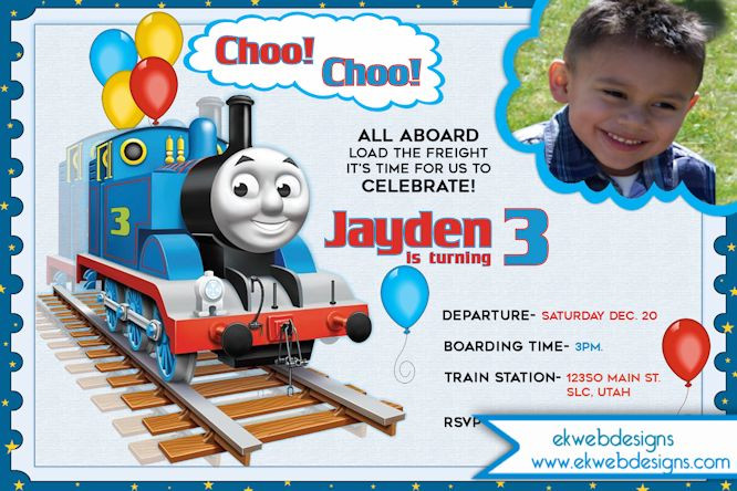 Personalized Thomas The Train Birthday Invitations
 Thomas The Train Choo choo Birthday Invitation Two Two