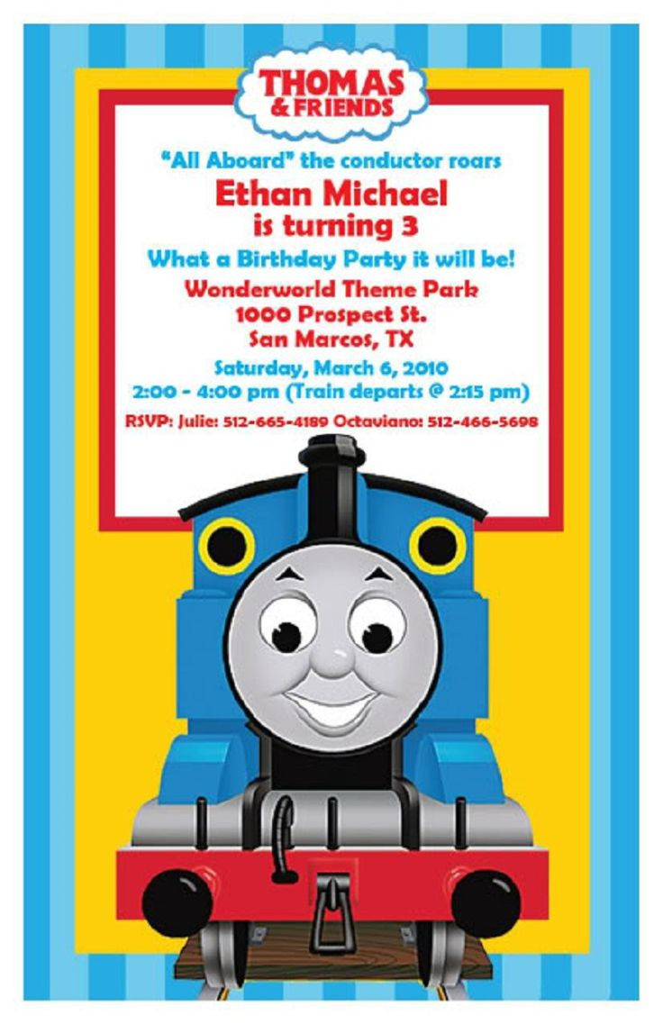 Personalized Thomas The Train Birthday Invitations
 thomas the train birthday invitations template free
