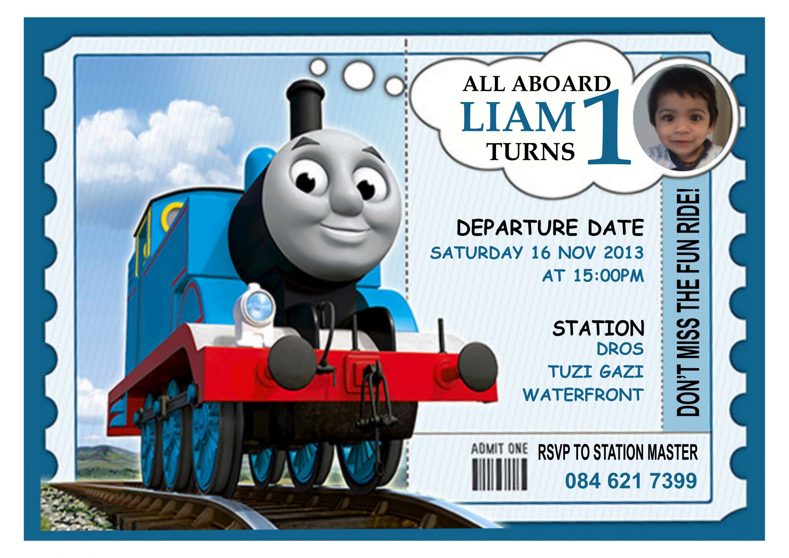 Personalized Thomas The Train Birthday Invitations
 Birthday Banners Durban