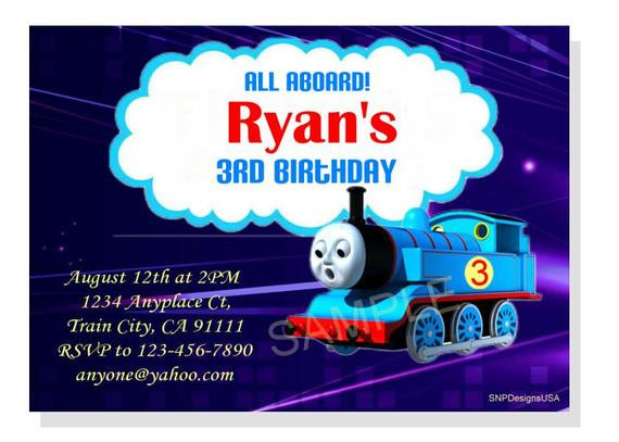 Personalized Thomas The Train Birthday Invitations
 Items similar to Personalized Thomas The Train Birthday