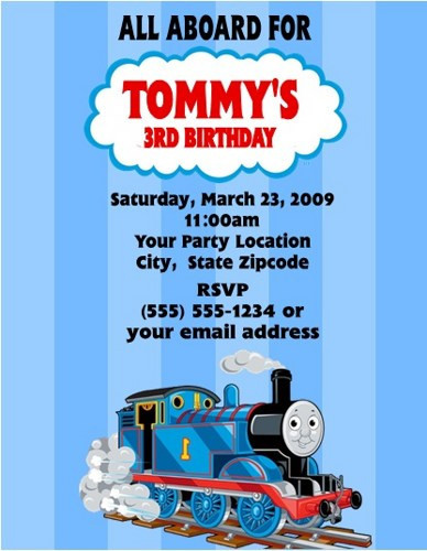 Personalized Thomas The Train Birthday Invitations
 Thomas Tank Engine Train Birthday Party Invitations