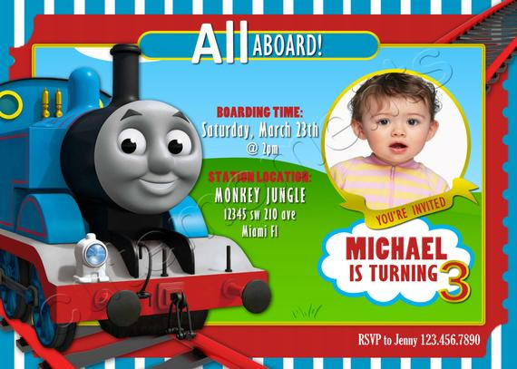 Personalized Thomas The Train Birthday Invitations
 Thomas the Train Personalized Birthday Party by CuteMoments