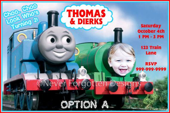 Personalized Thomas The Train Birthday Invitations
 Items similar to 5x7 Custom Thomas the Train Birthday