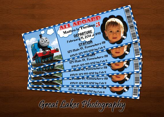Personalized Thomas The Train Birthday Invitations
 Personalized Thomas The Train Birthday Ticket by
