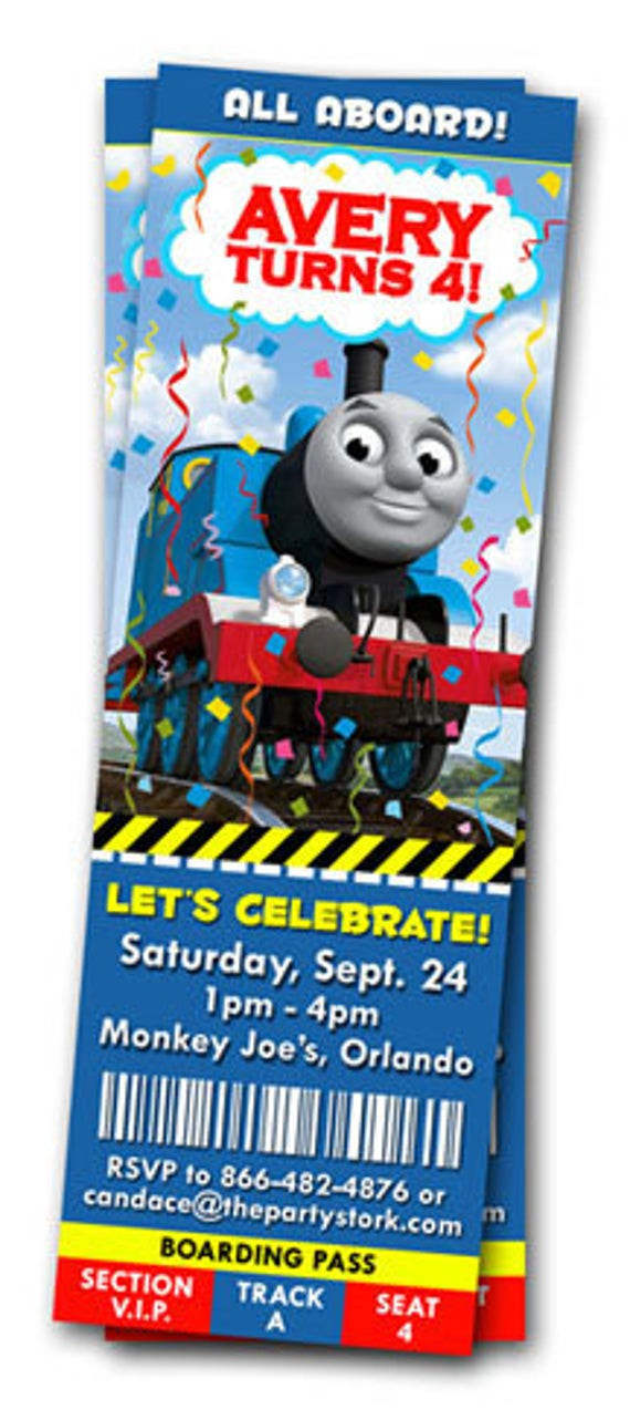 Personalized Thomas The Train Birthday Invitations
 Thomas the Train Birthday Invitations Printable by